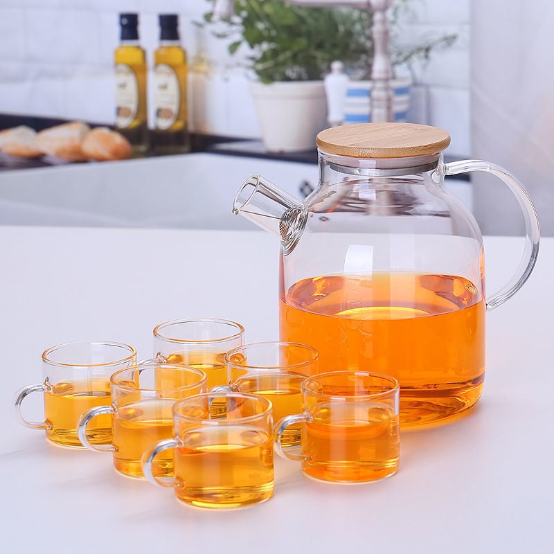 Zadebljano kuhalo za vodu od stakla otpornog na visoke temperature, čajnik otporan na toplinu i eksploziju, čajnik za paru, čajnik za cvijeće i voće, kućni set čaja