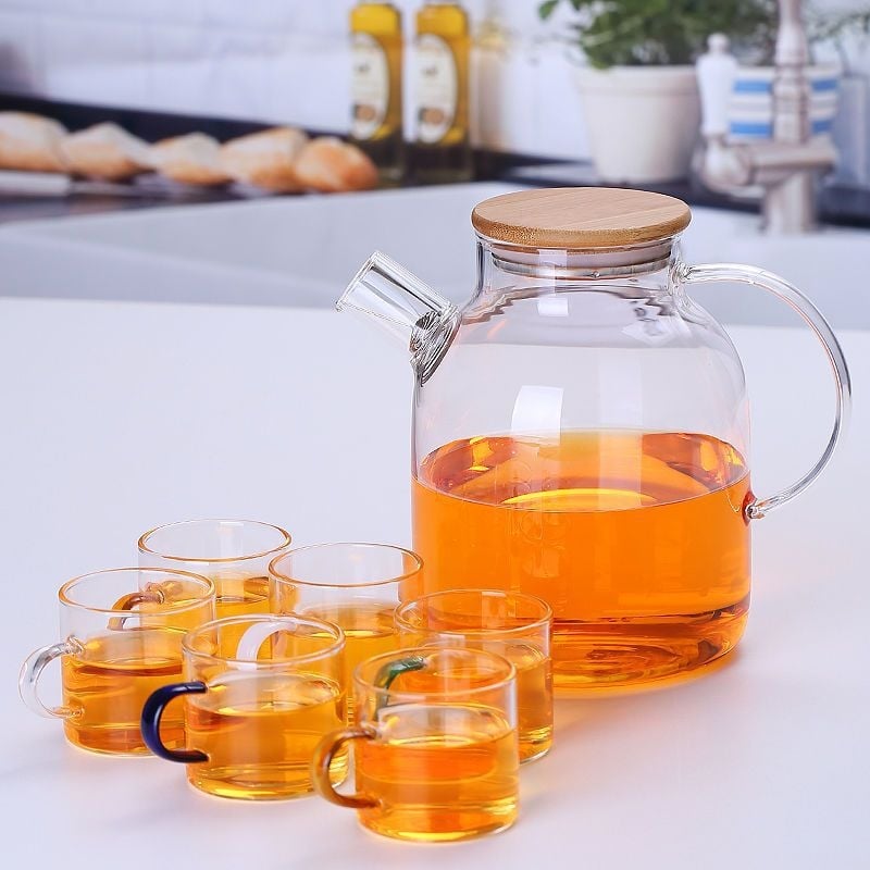 Zadebljano kuhalo za vodu od stakla otpornog na visoke temperature, čajnik otporan na toplinu i eksploziju, čajnik za paru, čajnik za cvijeće i voće, kućni set čaja