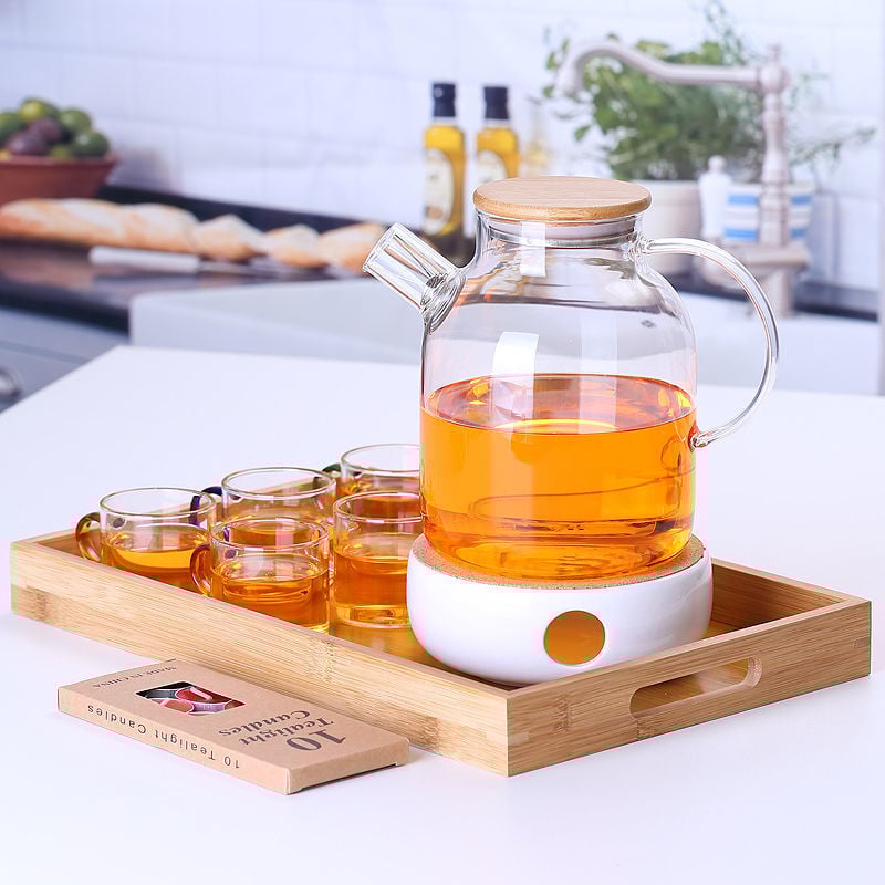 Zadebljano kuhalo za vodu od stakla otpornog na visoke temperature, čajnik otporan na toplinu i eksploziju, čajnik za paru, čajnik za cvijeće i voće, kućni set čaja