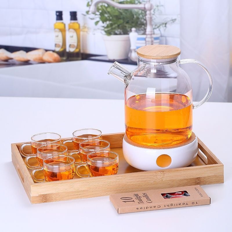 Zadebljano kuhalo za vodu od stakla otpornog na visoke temperature, čajnik otporan na toplinu i eksploziju, čajnik za paru, čajnik za cvijeće i voće, kućni set čaja