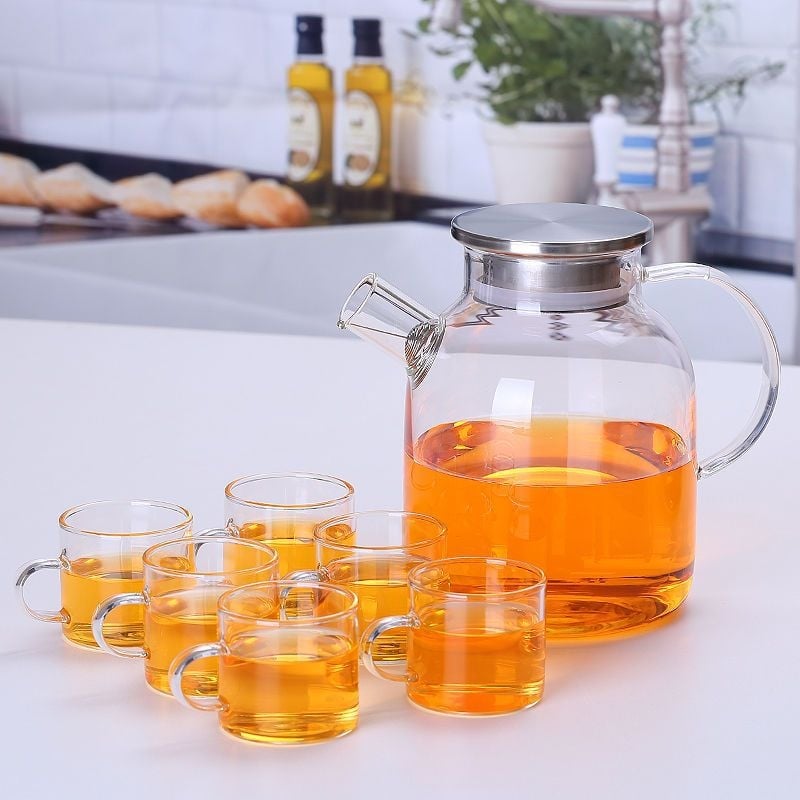 Zadebljano kuhalo za vodu od stakla otpornog na visoke temperature, čajnik otporan na toplinu i eksploziju, čajnik za paru, čajnik za cvijeće i voće, kućni set čaja