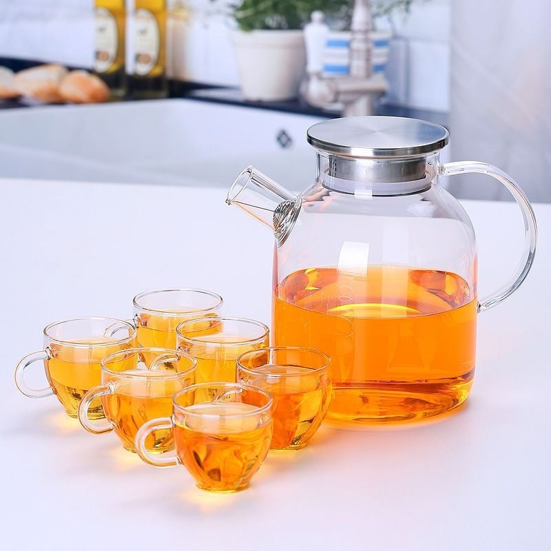 Zadebljano kuhalo za vodu od stakla otpornog na visoke temperature, čajnik otporan na toplinu i eksploziju, čajnik za paru, čajnik za cvijeće i voće, kućni set čaja