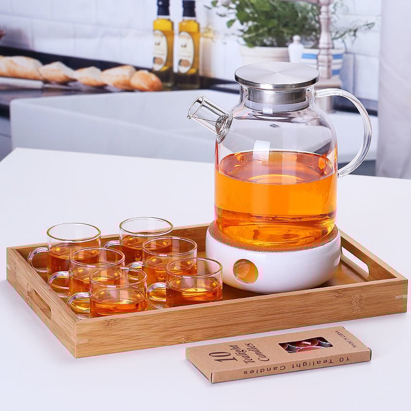 Zadebljano kuhalo za vodu od stakla otpornog na visoke temperature, čajnik otporan na toplinu i eksploziju, čajnik za paru, čajnik za cvijeće i voće, kućni set čaja