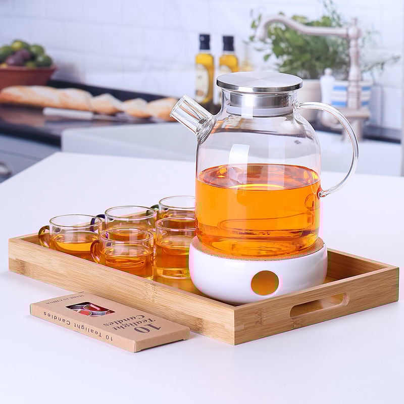 Zadebljano kuhalo za vodu od stakla otpornog na visoke temperature, čajnik otporan na toplinu i eksploziju, čajnik za paru, čajnik za cvijeće i voće, kućni set čaja