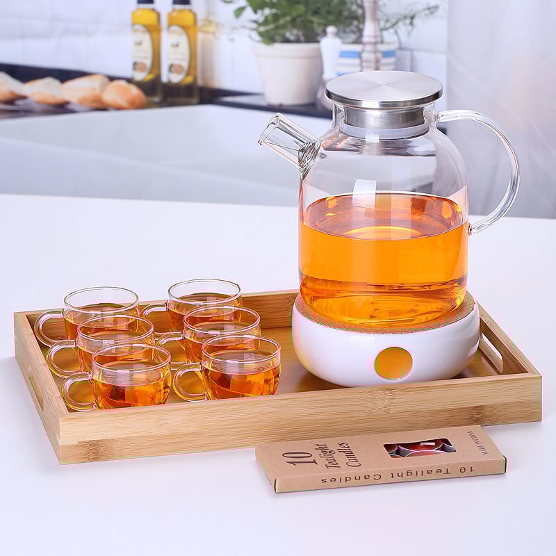 Zadebljano kuhalo za vodu od stakla otpornog na visoke temperature, čajnik otporan na toplinu i eksploziju, čajnik za paru, čajnik za cvijeće i voće, kućni set čaja