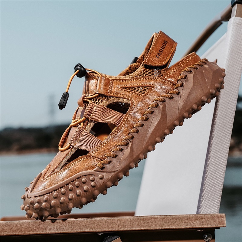 „AliExpress“ vyriški madingi laisvalaikio bateliai, didelio dydžio basutės, 2025 m. vasaros itin pluošto odiniai batai, didmeninė prekyba.