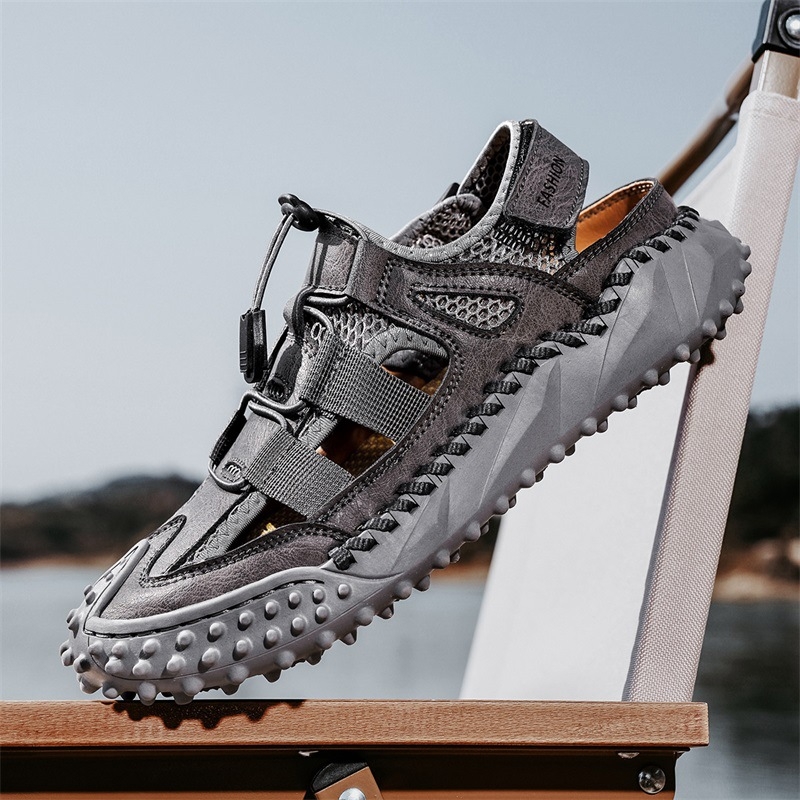 „AliExpress“ vyriški madingi laisvalaikio bateliai, didelio dydžio basutės, 2025 m. vasaros itin pluošto odiniai batai, didmeninė prekyba.