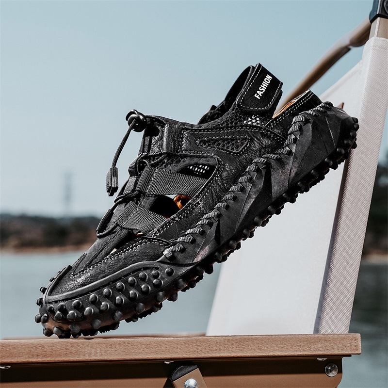 „AliExpress“ vyriški madingi laisvalaikio bateliai, didelio dydžio basutės, 2025 m. vasaros itin pluošto odiniai batai, didmeninė prekyba.