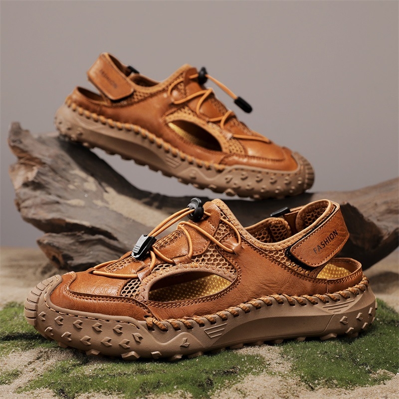 „AliExpress“ vyriški madingi laisvalaikio bateliai, didelio dydžio basutės, 2025 m. vasaros itin pluošto odiniai batai, didmeninė prekyba.