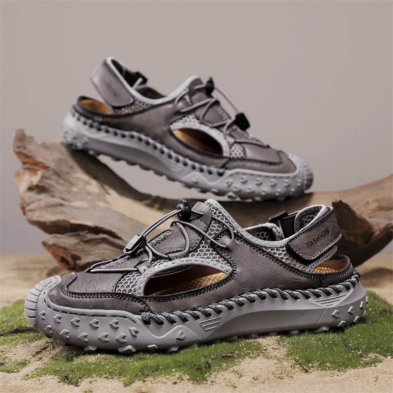 „AliExpress“ vyriški madingi laisvalaikio bateliai, didelio dydžio basutės, 2025 m. vasaros itin pluošto odiniai batai, didmeninė prekyba.