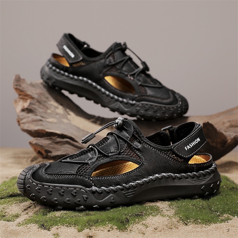 „AliExpress“ vyriški madingi laisvalaikio bateliai, didelio dydžio basutės, 2025 m. vasaros itin pluošto odiniai batai, didmeninė prekyba.