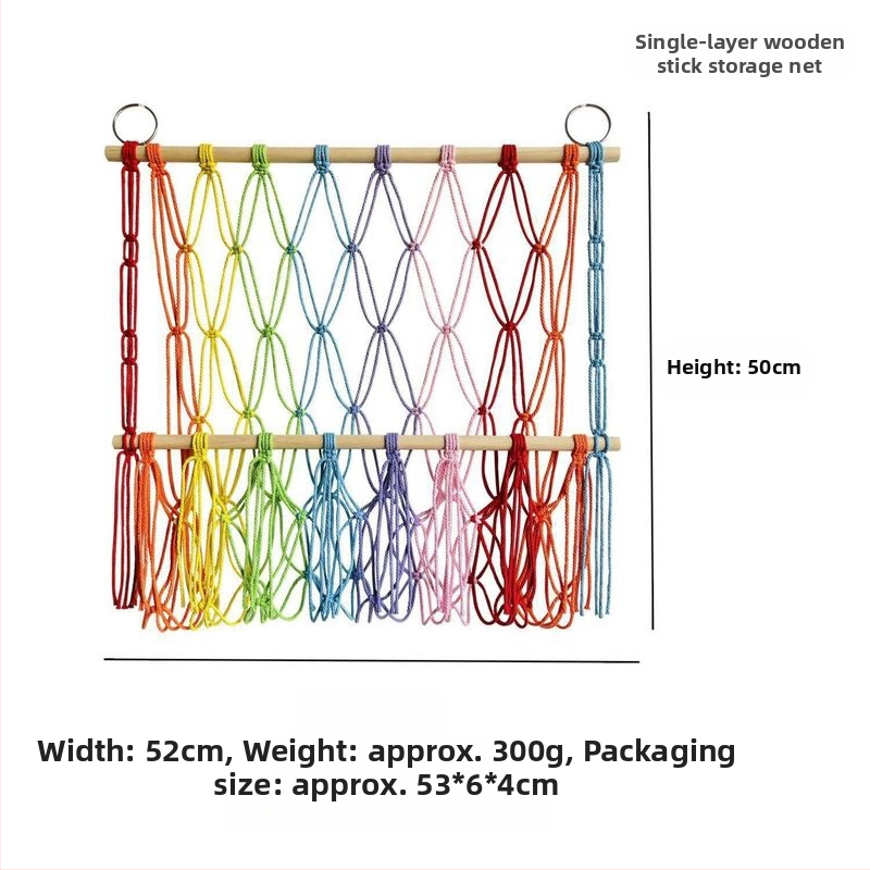 Pliušinė lėlių laikymo sienelė, skandinaviško stiliaus, austas dvisluoksnis laikymo stovas, paprastas dekoratyvinis žaislų tinklelio maišelis, pakabinamas dekoravimas