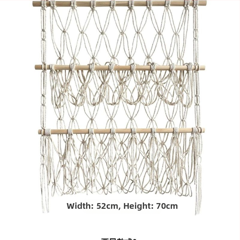 Pliušinė lėlių laikymo sienelė, skandinaviško stiliaus, austas dvisluoksnis laikymo stovas, paprastas dekoratyvinis žaislų tinklelio maišelis, pakabinamas dekoravimas
