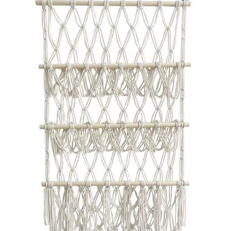 Pliušinė lėlių laikymo sienelė, skandinaviško stiliaus, austas dvisluoksnis laikymo stovas, paprastas dekoratyvinis žaislų tinklelio maišelis, pakabinamas dekoravimas