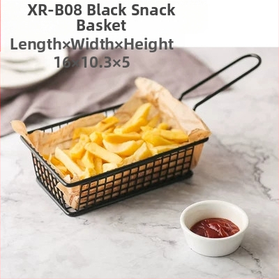 Amerikietiško stiliaus kūrybingi stalo įrankiai, geležiniai kepti užkandžių krepšeliai, bulvyčių fri krepšeliai, kepti krepšeliai, desertui skirti kepti viščiukai, duonos krepšeliai, lėkščių indai