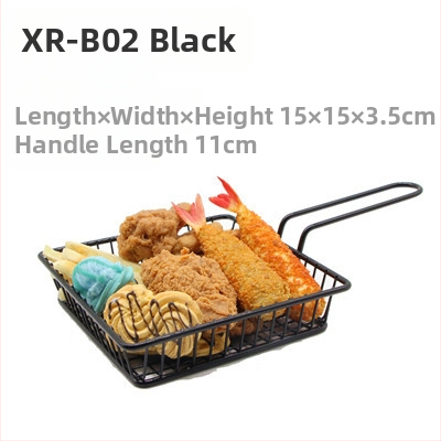 Amerikietiško stiliaus kūrybingi stalo įrankiai, geležiniai kepti užkandžių krepšeliai, bulvyčių fri krepšeliai, kepti krepšeliai, desertui skirti kepti viščiukai, duonos krepšeliai, lėkščių indai