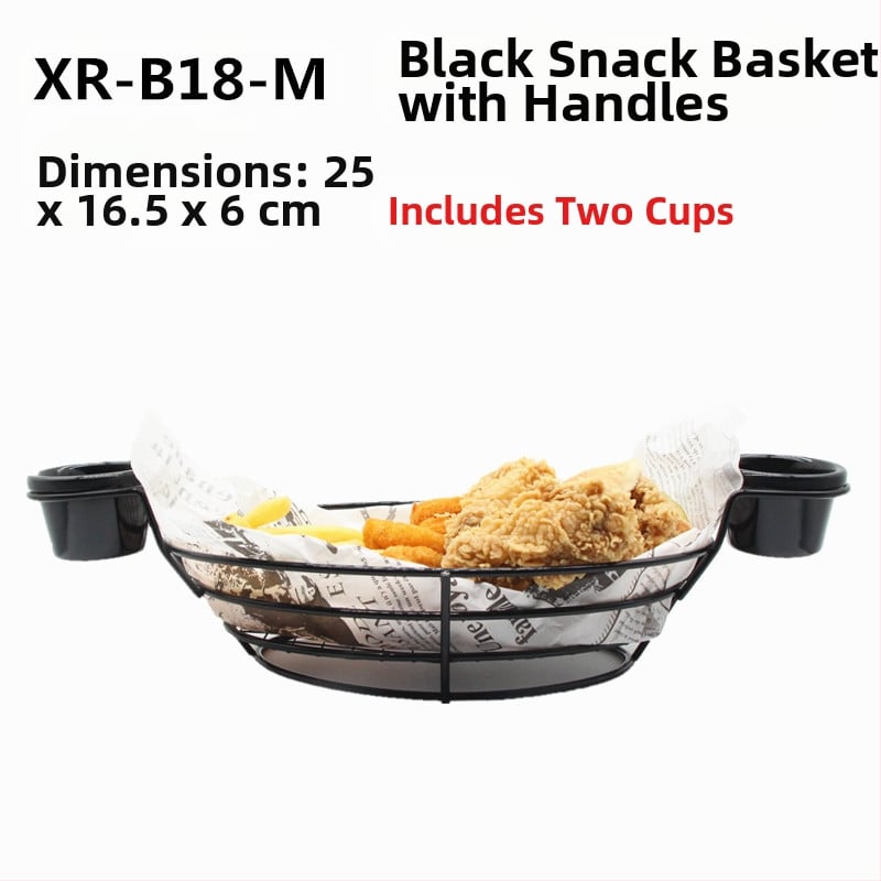 Amerikietiško stiliaus kūrybingi stalo įrankiai, geležiniai kepti užkandžių krepšeliai, bulvyčių fri krepšeliai, kepti krepšeliai, desertui skirti kepti viščiukai, duonos krepšeliai, lėkščių indai