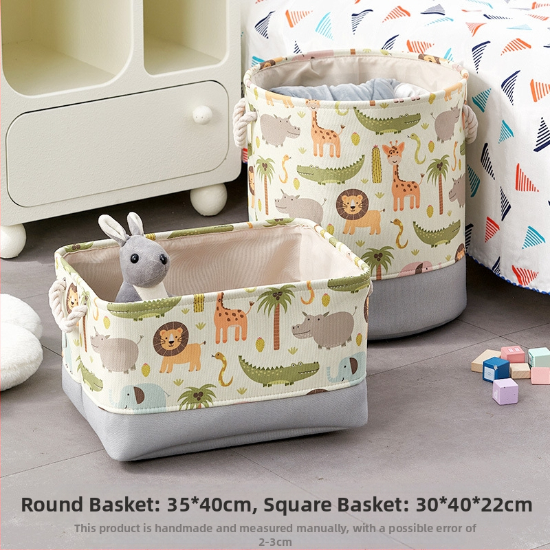 Mänguasjade hoiukast, koomiksikangast, laste nukkude hoiukorv, suur paksendatud hoiutünn, beebitarvete hoiukott