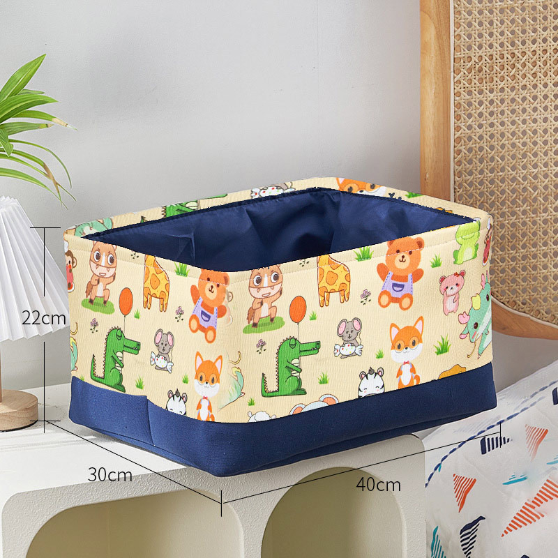 Mänguasjade hoiukast, koomiksikangast, laste nukkude hoiukorv, suur paksendatud hoiutünn, beebitarvete hoiukott