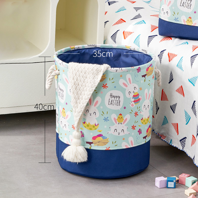 Mänguasjade hoiukast, koomiksikangast, laste nukkude hoiukorv, suur paksendatud hoiutünn, beebitarvete hoiukott