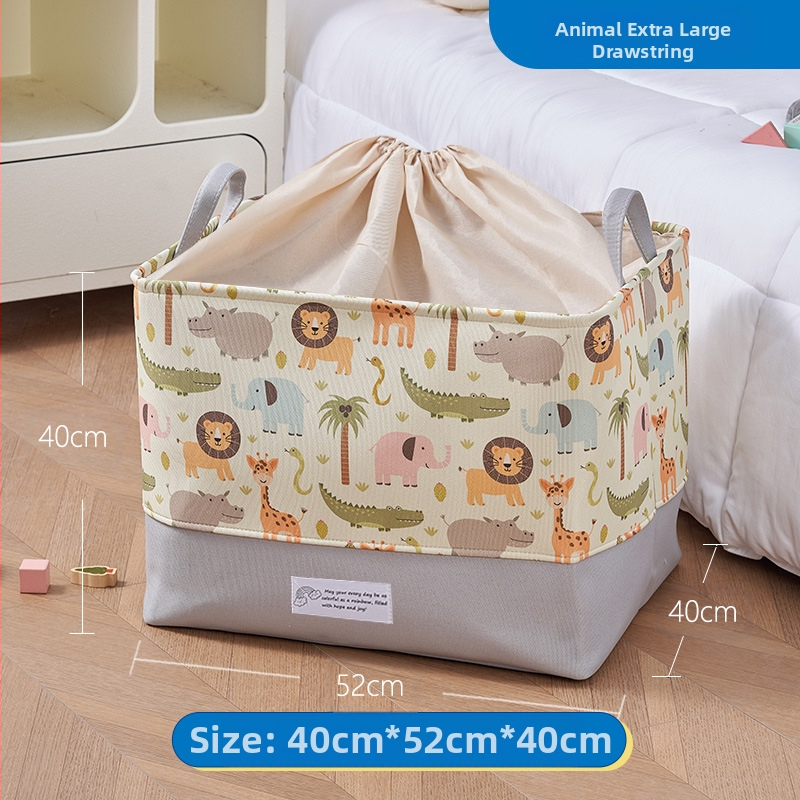 Mänguasjade hoiukast, koomiksikangast, laste nukkude hoiukorv, suur paksendatud hoiutünn, beebitarvete hoiukott