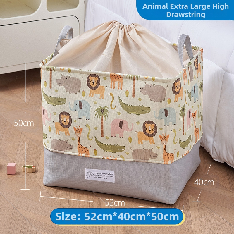Mänguasjade hoiukast, koomiksikangast, laste nukkude hoiukorv, suur paksendatud hoiutünn, beebitarvete hoiukott