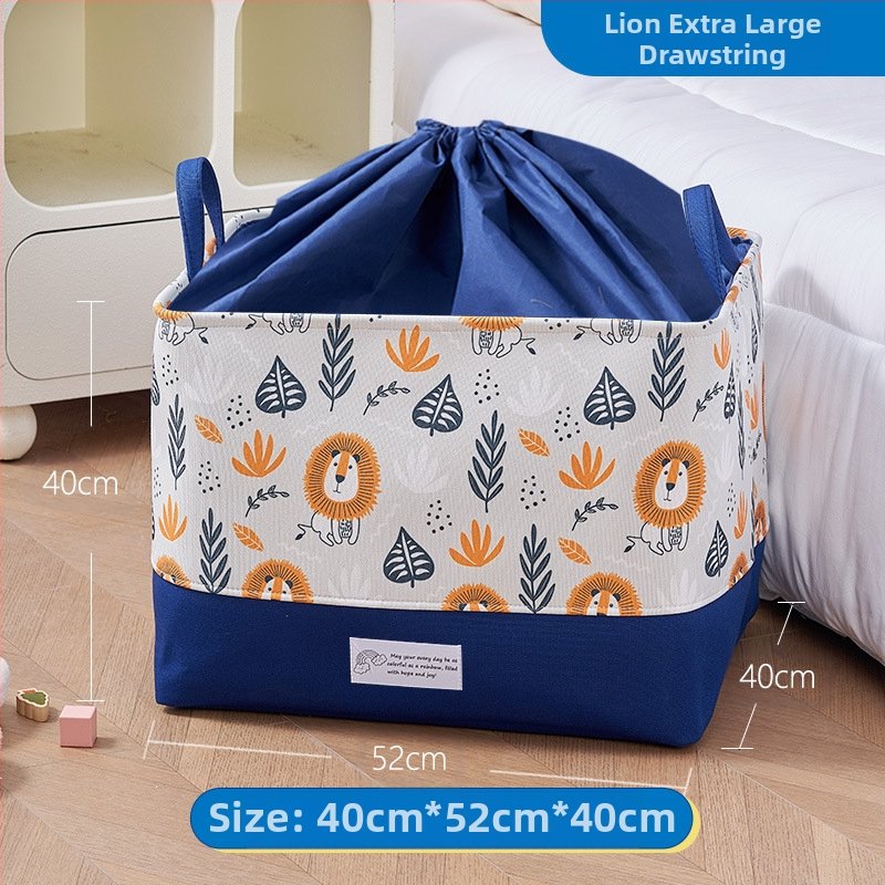 Mänguasjade hoiukast, koomiksikangast, laste nukkude hoiukorv, suur paksendatud hoiutünn, beebitarvete hoiukott