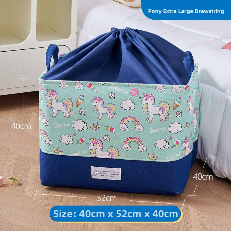 Mänguasjade hoiukast, koomiksikangast, laste nukkude hoiukorv, suur paksendatud hoiutünn, beebitarvete hoiukott