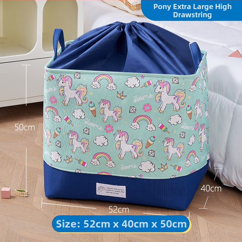 Mänguasjade hoiukast, koomiksikangast, laste nukkude hoiukorv, suur paksendatud hoiutünn, beebitarvete hoiukott