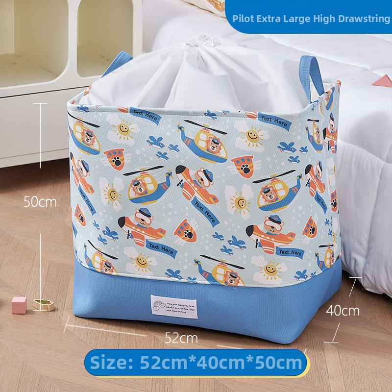 Mänguasjade hoiukast, koomiksikangast, laste nukkude hoiukorv, suur paksendatud hoiutünn, beebitarvete hoiukott