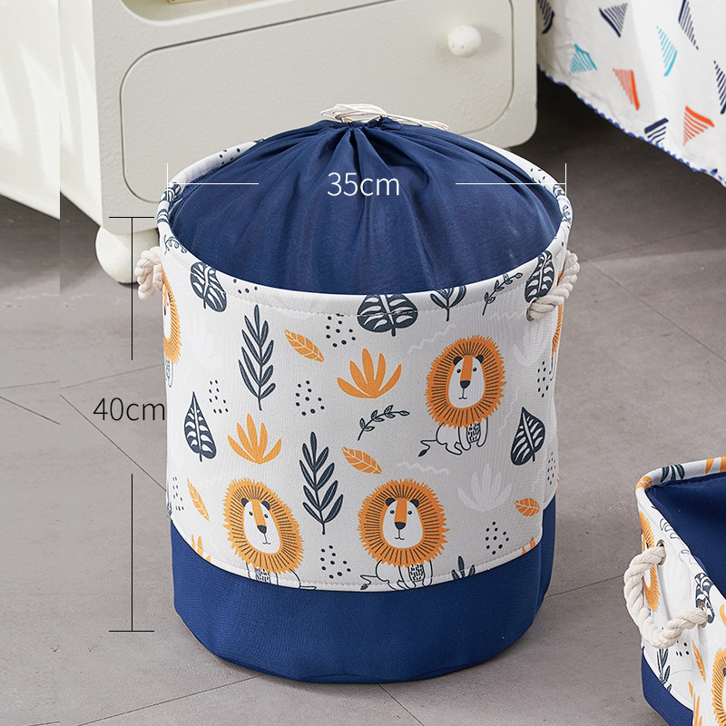 Mänguasjade hoiukast, koomiksikangast, laste nukkude hoiukorv, suur paksendatud hoiutünn, beebitarvete hoiukott