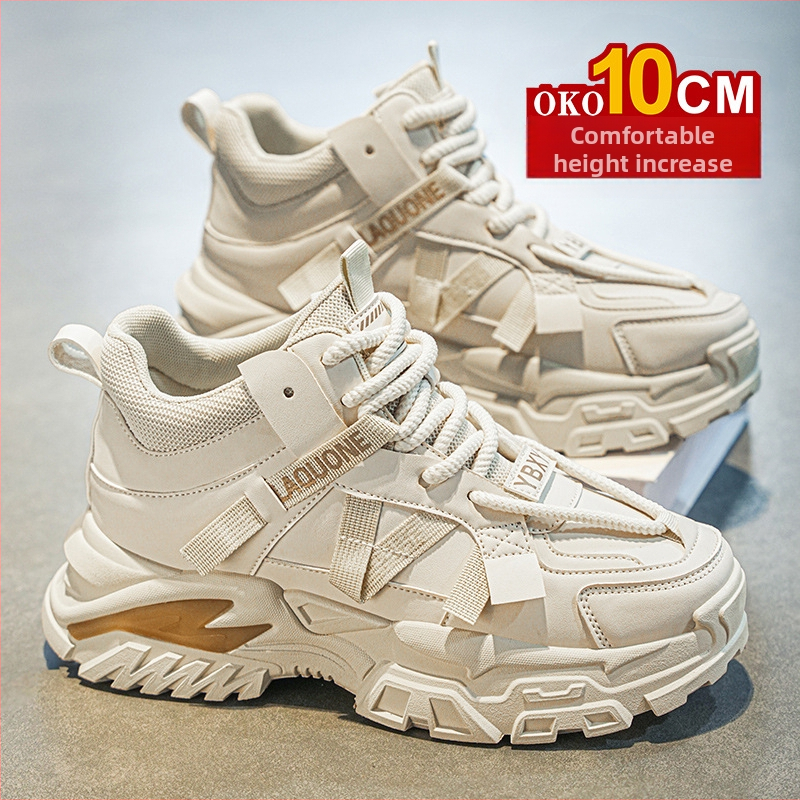 Sügis- ja talvised kõrge säärega meeste kingad, 10 cm kõrgused vabaaja Torre kingad, nähtamatu sisemine kõrgendus, universaalsed kulumiskindlad platvormkingad