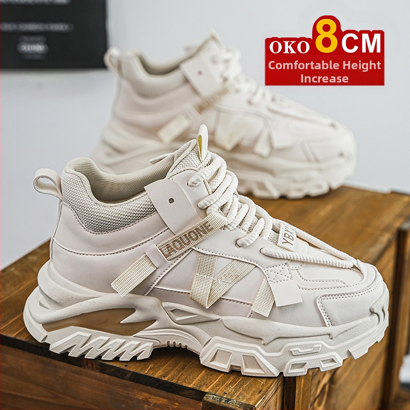 Sügis- ja talvised kõrge säärega meeste kingad, 10 cm kõrgused vabaaja Torre kingad, nähtamatu sisemine kõrgendus, universaalsed kulumiskindlad platvormkingad