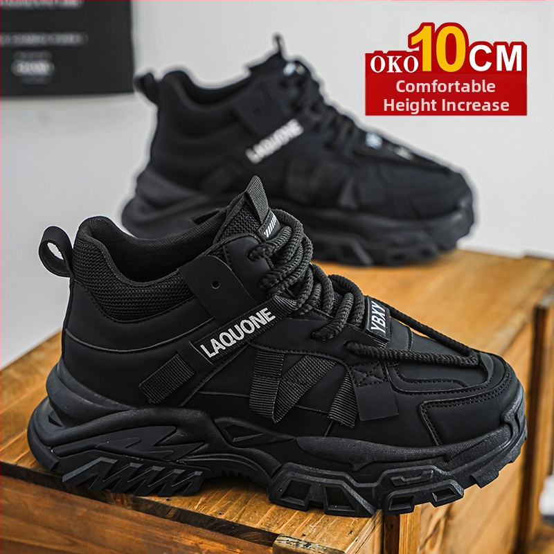 Sügis- ja talvised kõrge säärega meeste kingad, 10 cm kõrgused vabaaja Torre kingad, nähtamatu sisemine kõrgendus, universaalsed kulumiskindlad platvormkingad