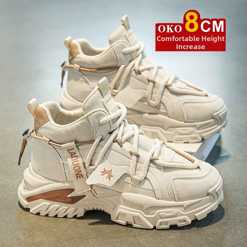 Sügis- ja talvised kõrge säärega meeste kingad, 10 cm kõrgused vabaaja Torre kingad, nähtamatu sisemine kõrgendus, universaalsed kulumiskindlad platvormkingad