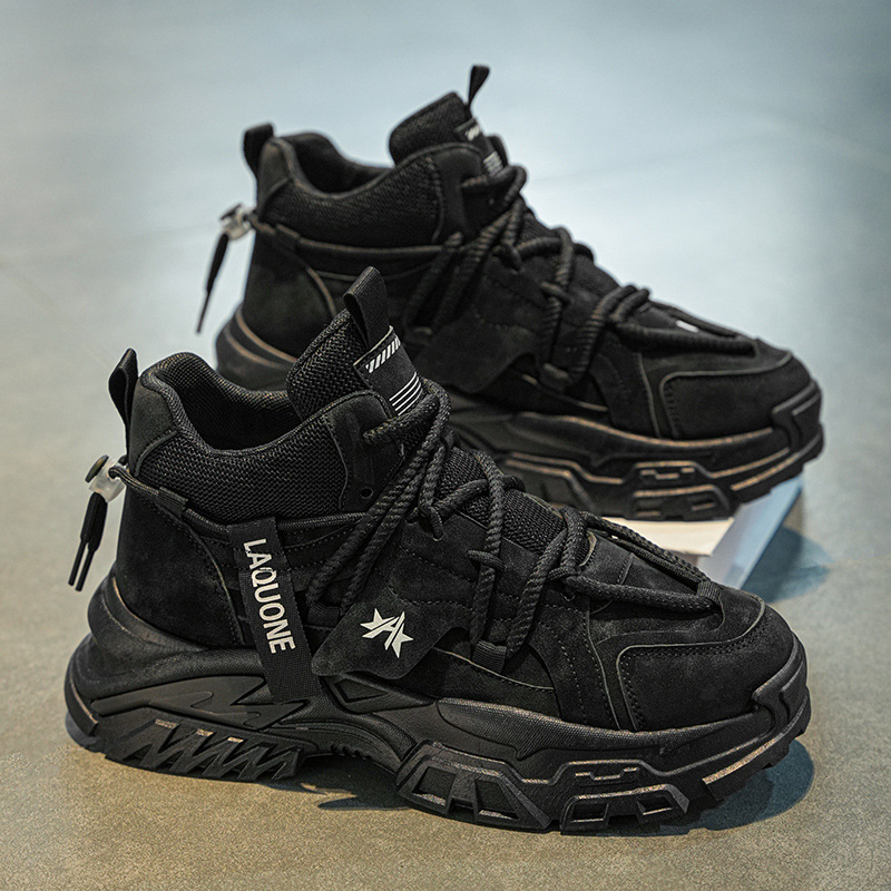 Sügis- ja talvised kõrge säärega meeste kingad, 10 cm kõrgused vabaaja Torre kingad, nähtamatu sisemine kõrgendus, universaalsed kulumiskindlad platvormkingad