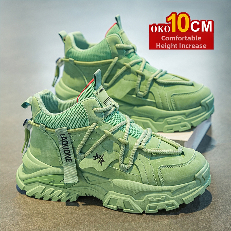 Sügis- ja talvised kõrge säärega meeste kingad, 10 cm kõrgused vabaaja Torre kingad, nähtamatu sisemine kõrgendus, universaalsed kulumiskindlad platvormkingad