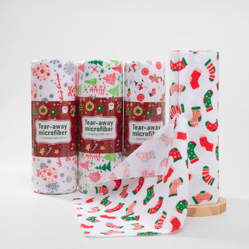 Χέρι-σκίσιμο, παχύρρευστο, απορροφητικό πανί καθαρισμού κουζίνας που απορροφά λάδια, τυπωμένο πανί από μικροΐνες για οικιακή χρήση, που σκίζεται στο χέρι