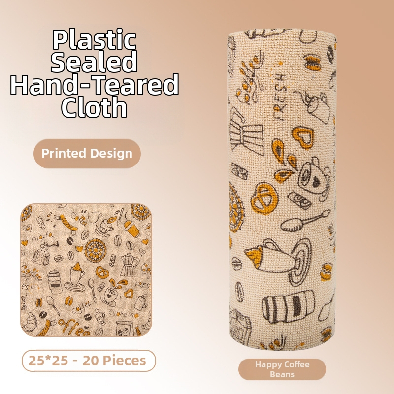 Ръчно късаща се удебелена абсорбираща маслоабсорбираща кърпа за почистване на кухня, домакинска микрофибърна ламинирана щампована кърпа за ръчно късане