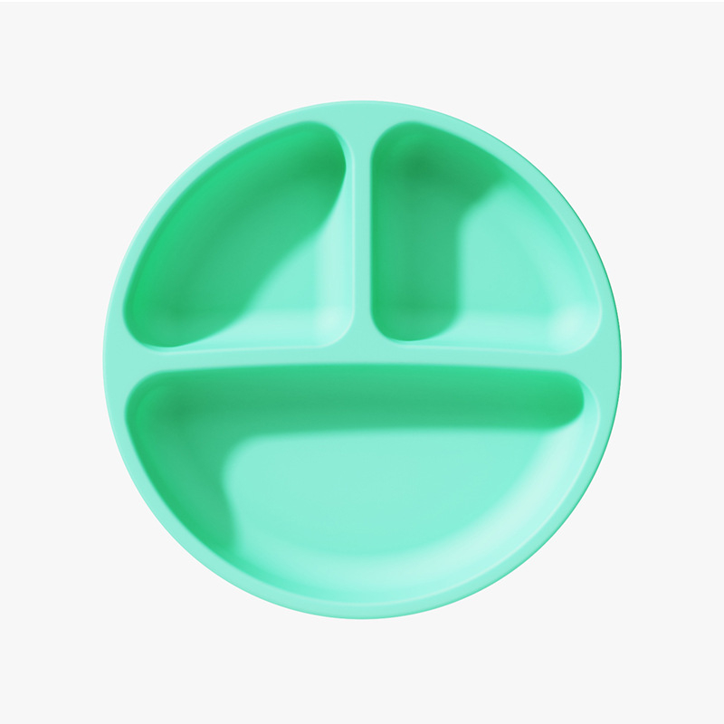 Piiriülene kuummüügis olev laste lauanõud, silikoonist dielektriline taldrik, laste beebisöötmislauanõud, kahvel, lusikas, imemiskettaga kauss, riisitasku