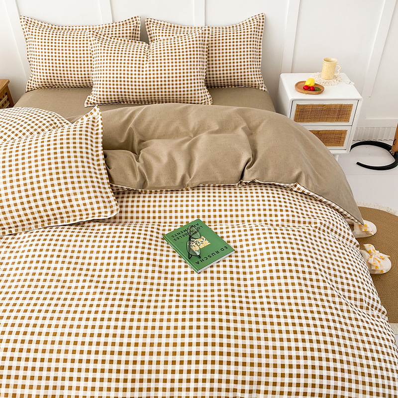 Νέο σεντόνι τεσσάρων τεμαχίων από βαμβάκι αλόης βέρα, απλό κάλυμμα πάπλωμα για φοιτητική εστία, κιτ δώρου τριών τεμαχίων, χονδρικής