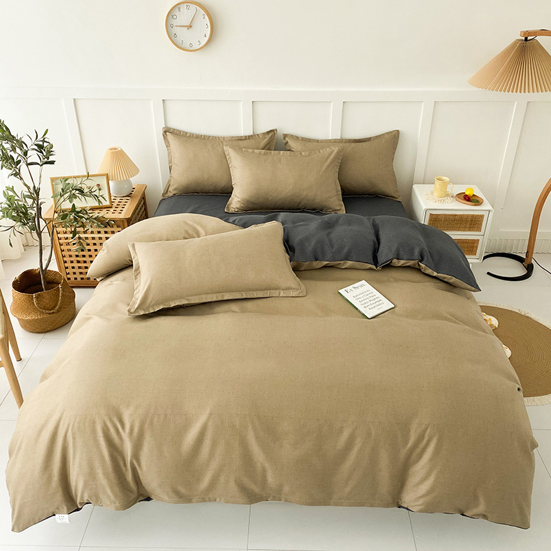 Νέο σεντόνι τεσσάρων τεμαχίων από βαμβάκι αλόης βέρα, απλό κάλυμμα πάπλωμα για φοιτητική εστία, κιτ δώρου τριών τεμαχίων, χονδρικής