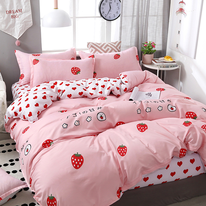 Νέο σεντόνι τεσσάρων τεμαχίων από βαμβάκι αλόης βέρα, απλό κάλυμμα πάπλωμα για φοιτητική εστία, κιτ δώρου τριών τεμαχίων, χονδρικής