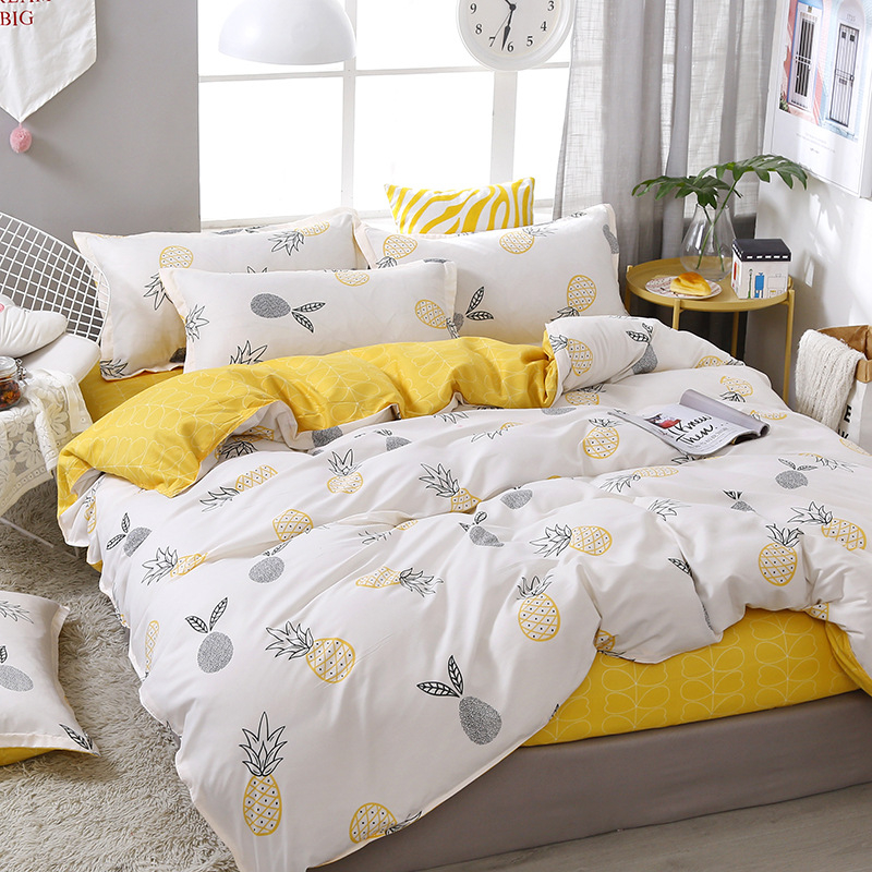 Νέο σεντόνι τεσσάρων τεμαχίων από βαμβάκι αλόης βέρα, απλό κάλυμμα πάπλωμα για φοιτητική εστία, κιτ δώρου τριών τεμαχίων, χονδρικής