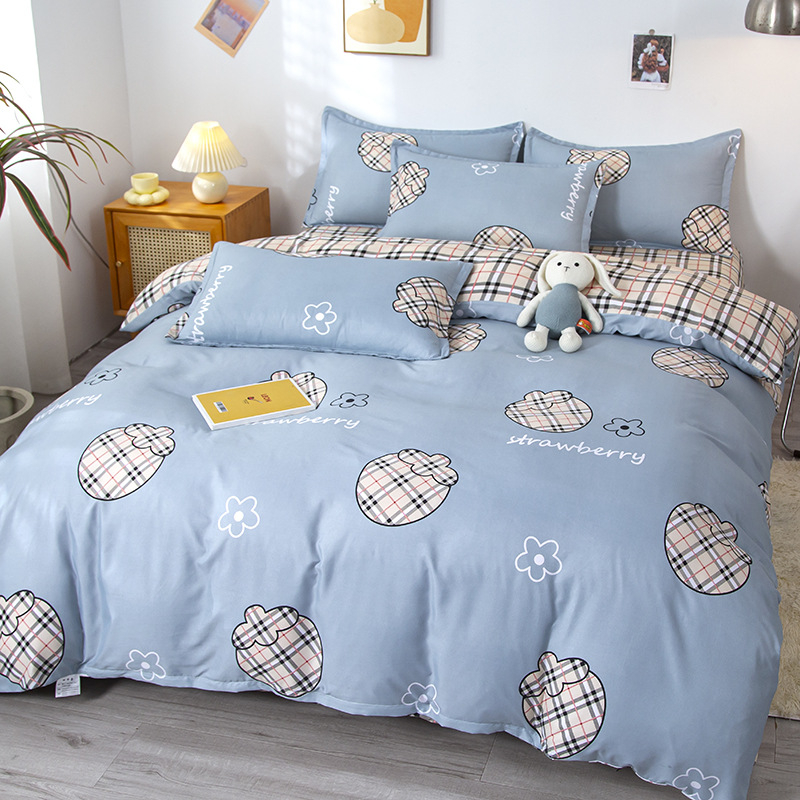 Νέο σεντόνι τεσσάρων τεμαχίων από βαμβάκι αλόης βέρα, απλό κάλυμμα πάπλωμα για φοιτητική εστία, κιτ δώρου τριών τεμαχίων, χονδρικής