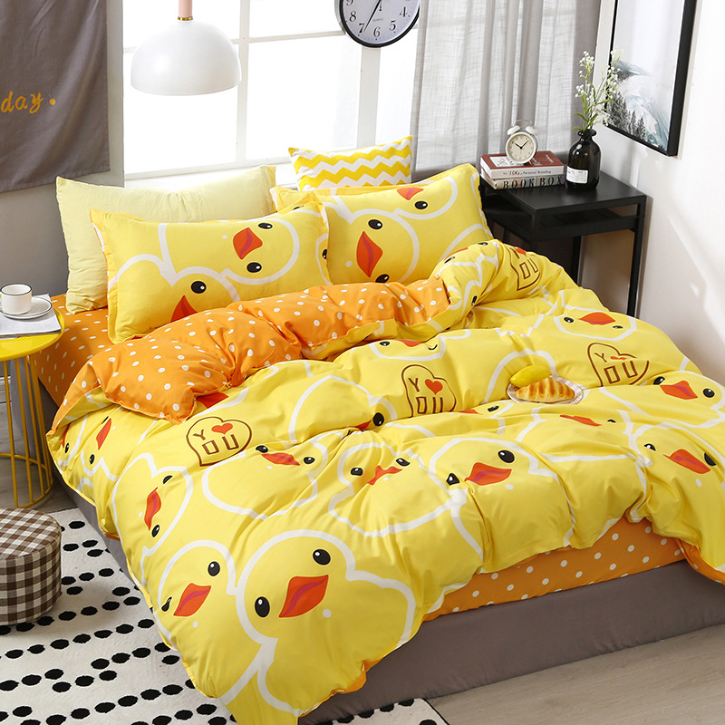 Νέο σεντόνι τεσσάρων τεμαχίων από βαμβάκι αλόης βέρα, απλό κάλυμμα πάπλωμα για φοιτητική εστία, κιτ δώρου τριών τεμαχίων, χονδρικής