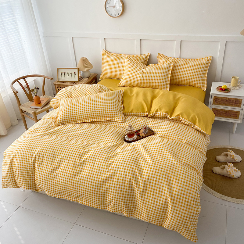 Νέο σεντόνι τεσσάρων τεμαχίων από βαμβάκι αλόης βέρα, απλό κάλυμμα πάπλωμα για φοιτητική εστία, κιτ δώρου τριών τεμαχίων, χονδρικής