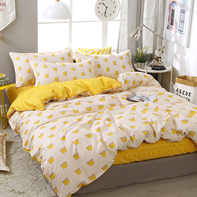 Νέο σεντόνι τεσσάρων τεμαχίων από βαμβάκι αλόης βέρα, απλό κάλυμμα πάπλωμα για φοιτητική εστία, κιτ δώρου τριών τεμαχίων, χονδρικής