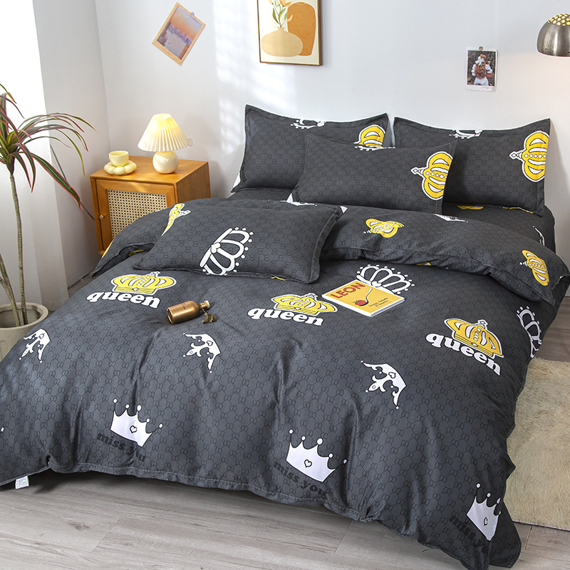 Νέο σεντόνι τεσσάρων τεμαχίων από βαμβάκι αλόης βέρα, απλό κάλυμμα πάπλωμα για φοιτητική εστία, κιτ δώρου τριών τεμαχίων, χονδρικής