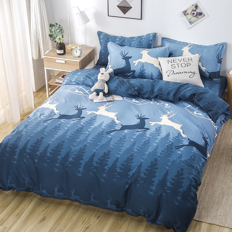 Νέο σεντόνι τεσσάρων τεμαχίων από βαμβάκι αλόης βέρα, απλό κάλυμμα πάπλωμα για φοιτητική εστία, κιτ δώρου τριών τεμαχίων, χονδρικής